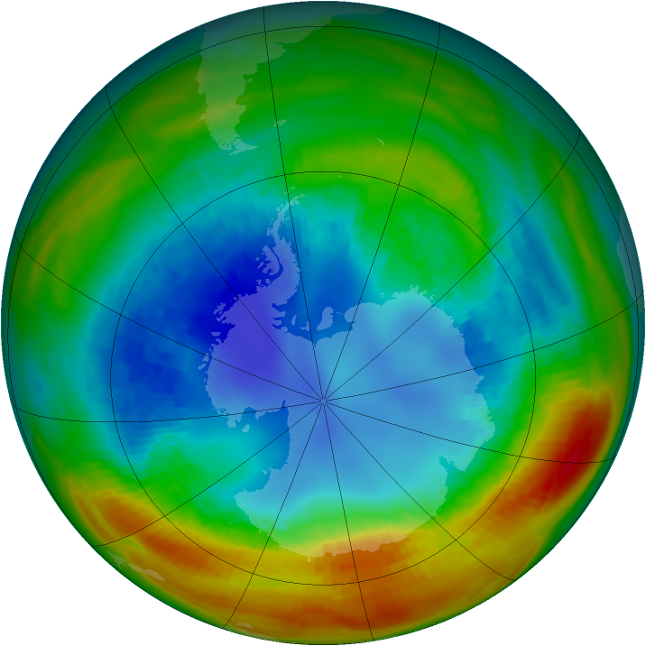 Antarctic ozone map for 18 August 1988